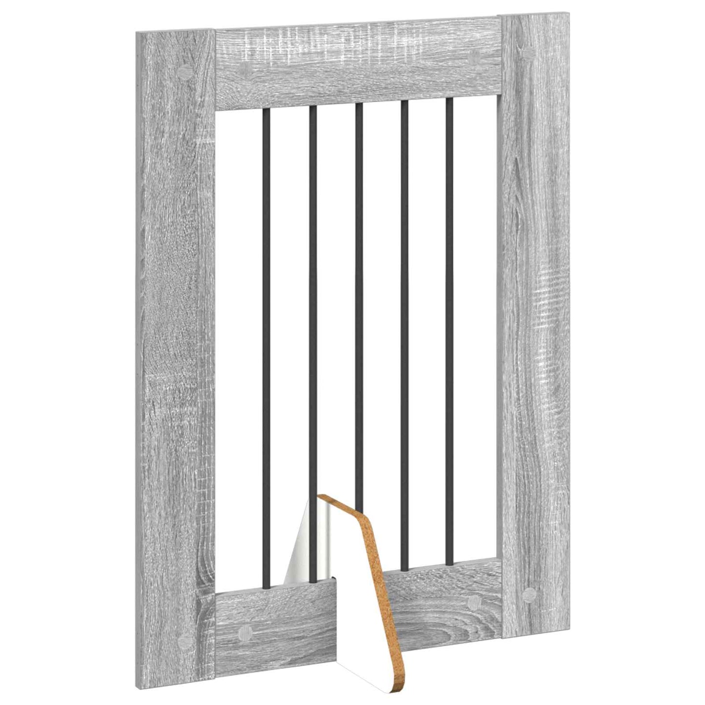 Cancello per cani con supporti 4 pcs Grigio Sonoma 60 x 80 cm | homemem39