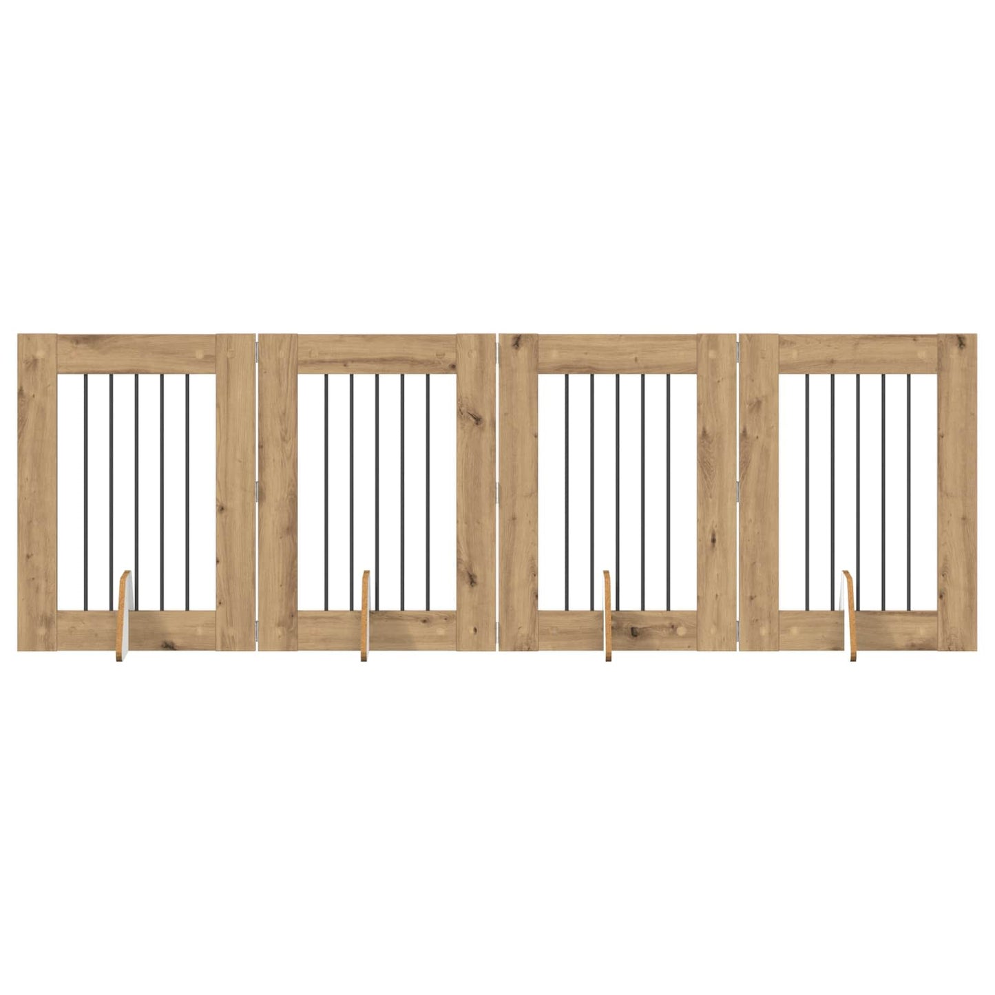 Cancello per cani con supporti 4 pcs Rovere Artigianale | homemem39