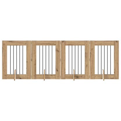 Cancello per cani con supporti 4 pcs Rovere Artigianale | homemem39