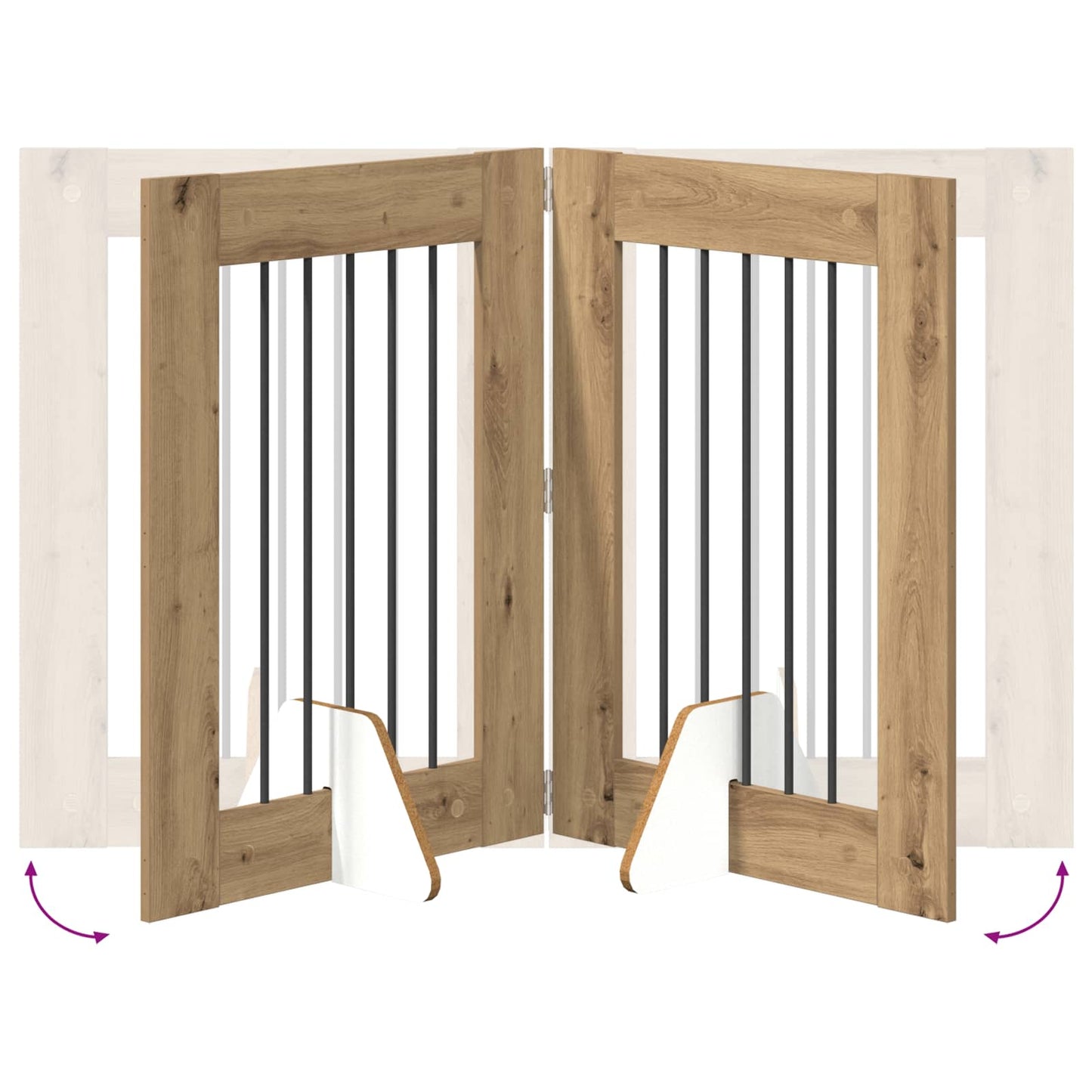 Cancello per cani con supporti 4 pcs Rovere Artigianale | homemem39