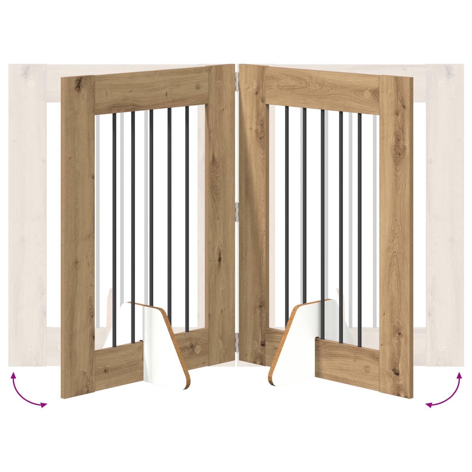 Cancello per cani con supporti 4 pcs Rovere Artigianale | homemem39