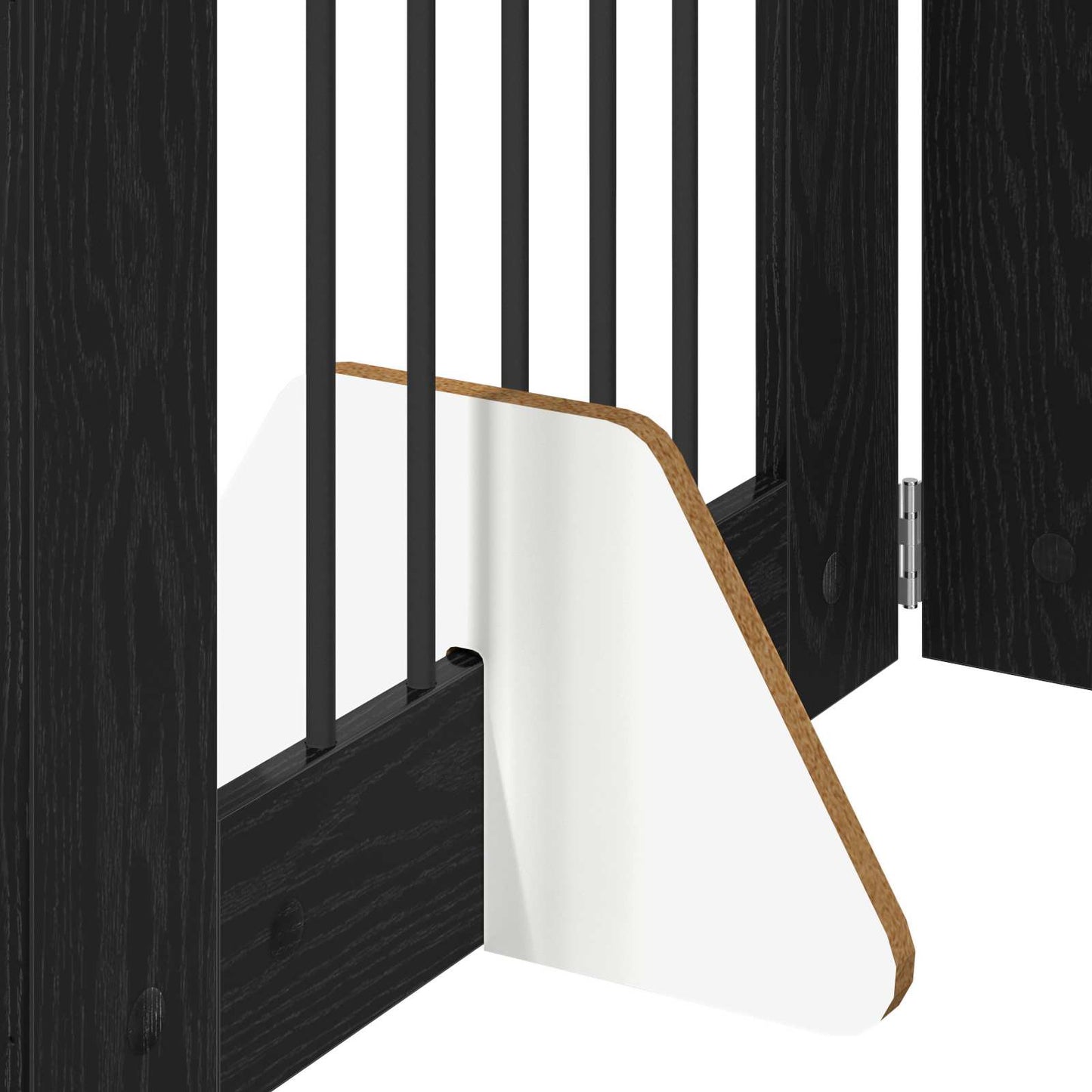 Cancello per cani con supporti 6 pcs Rovere Nero 60 x 80 cm | homemem39