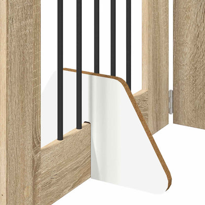 Cancello per cani con supporti 6 pcs Rovere Sonoma 60 x 80 cm | homemem39