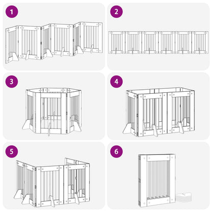 Cancello per cani pieghevole con supporti 6 pcs Rovere Sonoma