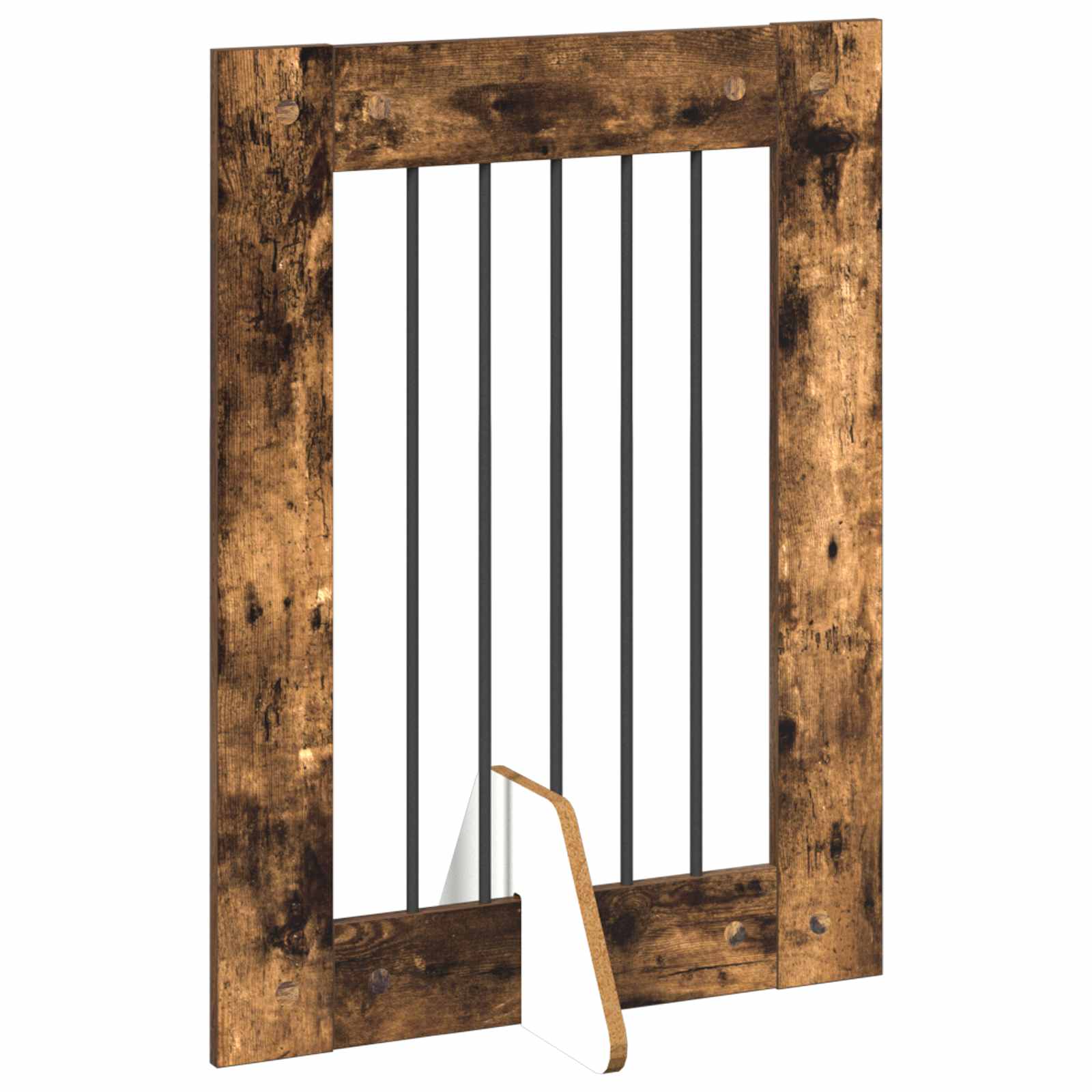 Cancello per cani con supporti 6 pcs Rovere Fumo 60 x 80 cm | homemem39