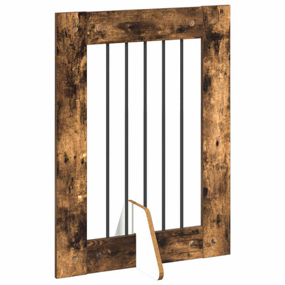 Cancello per cani con supporti 6 pcs Rovere Fumo 60 x 80 cm | homemem39
