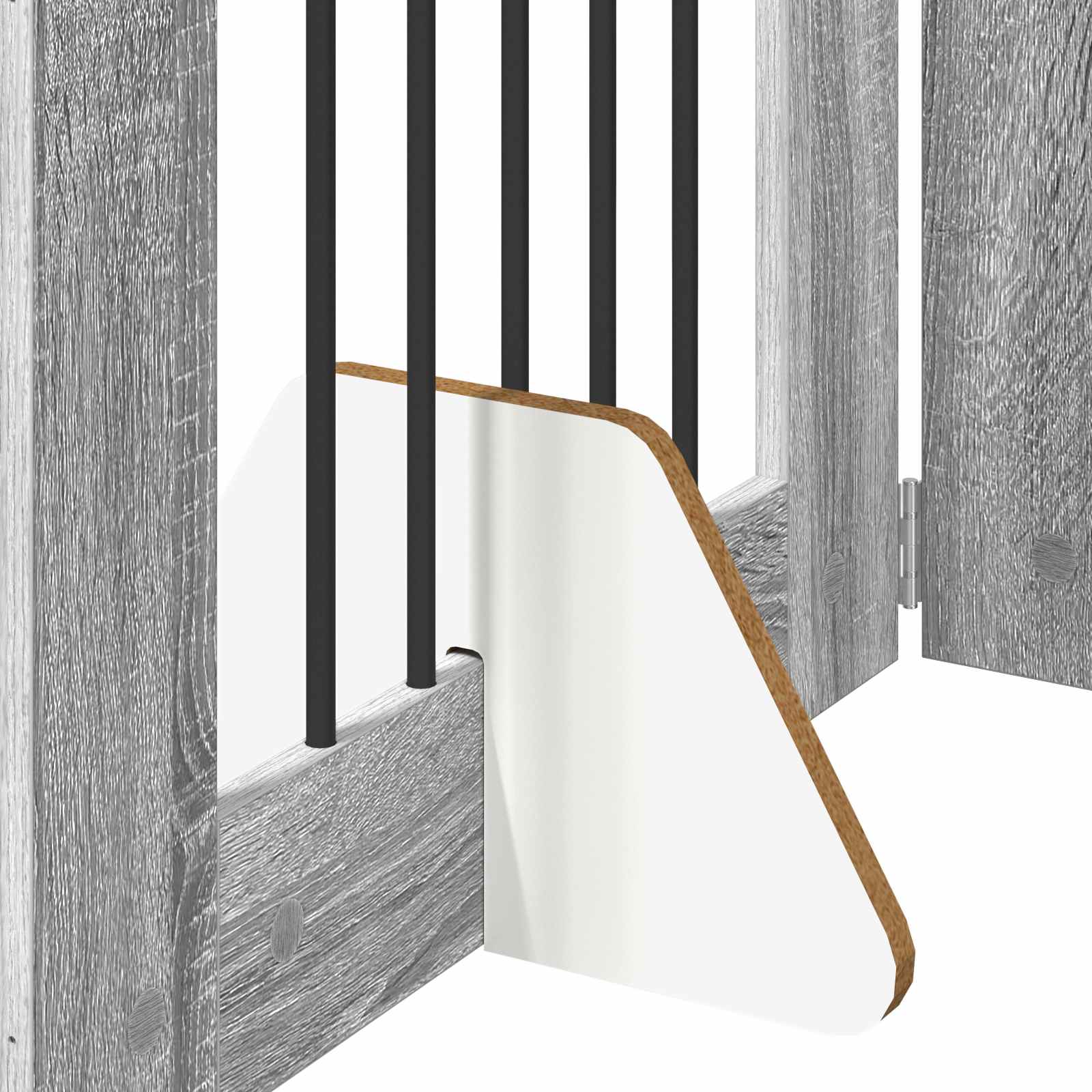 Cancello per cani con supporti 6 pcs Grigio Sonoma 60 x 80 cm | homemem39