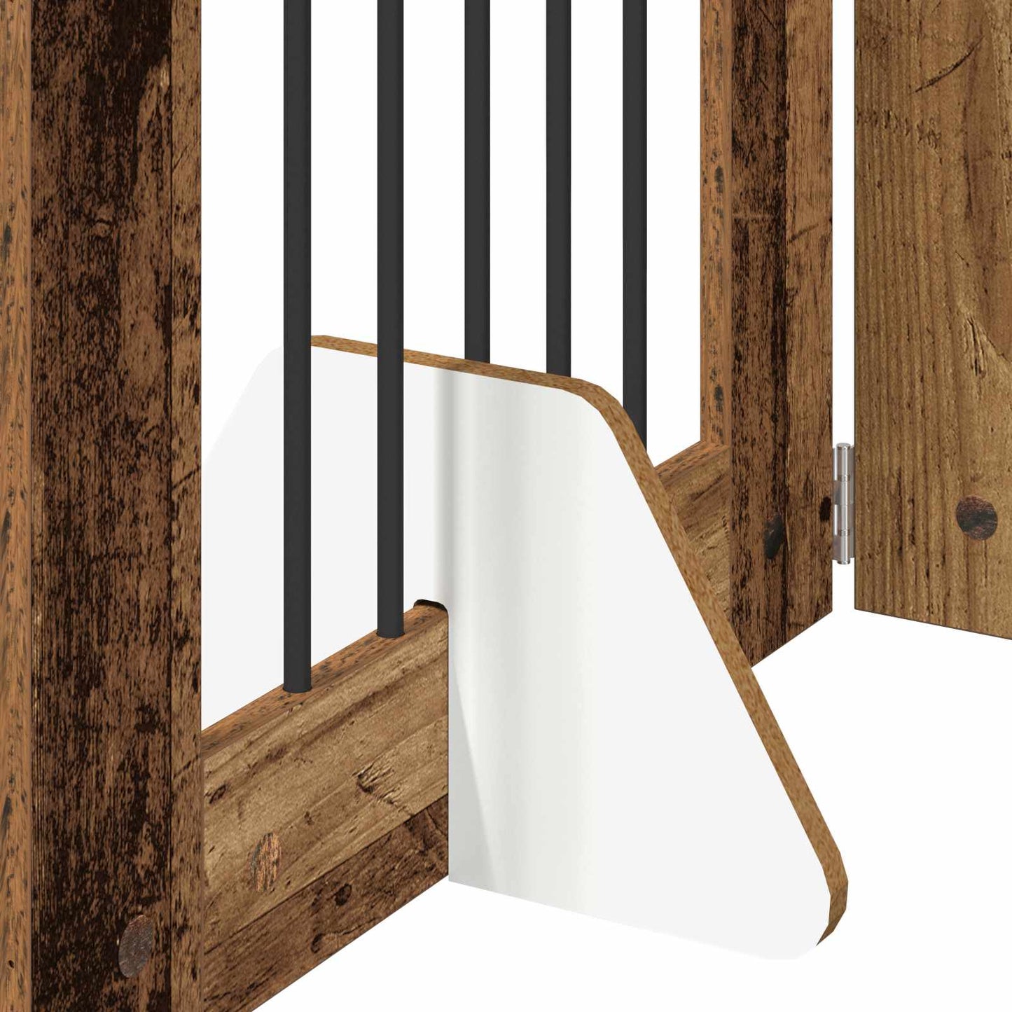 Cancello per cani con supporti 6 pcs Legno antico 60 x 80 cm | homemem39