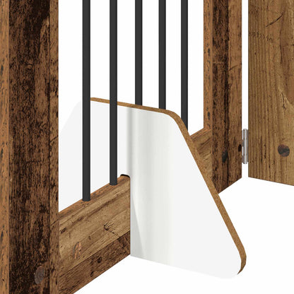 Cancello per cani con supporti 6 pcs Legno antico 60 x 80 cm | homemem39