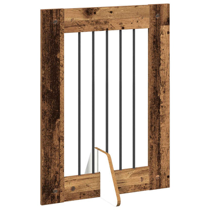 Cancello per cani con supporti 6 pcs Legno antico 60 x 80 cm | homemem39