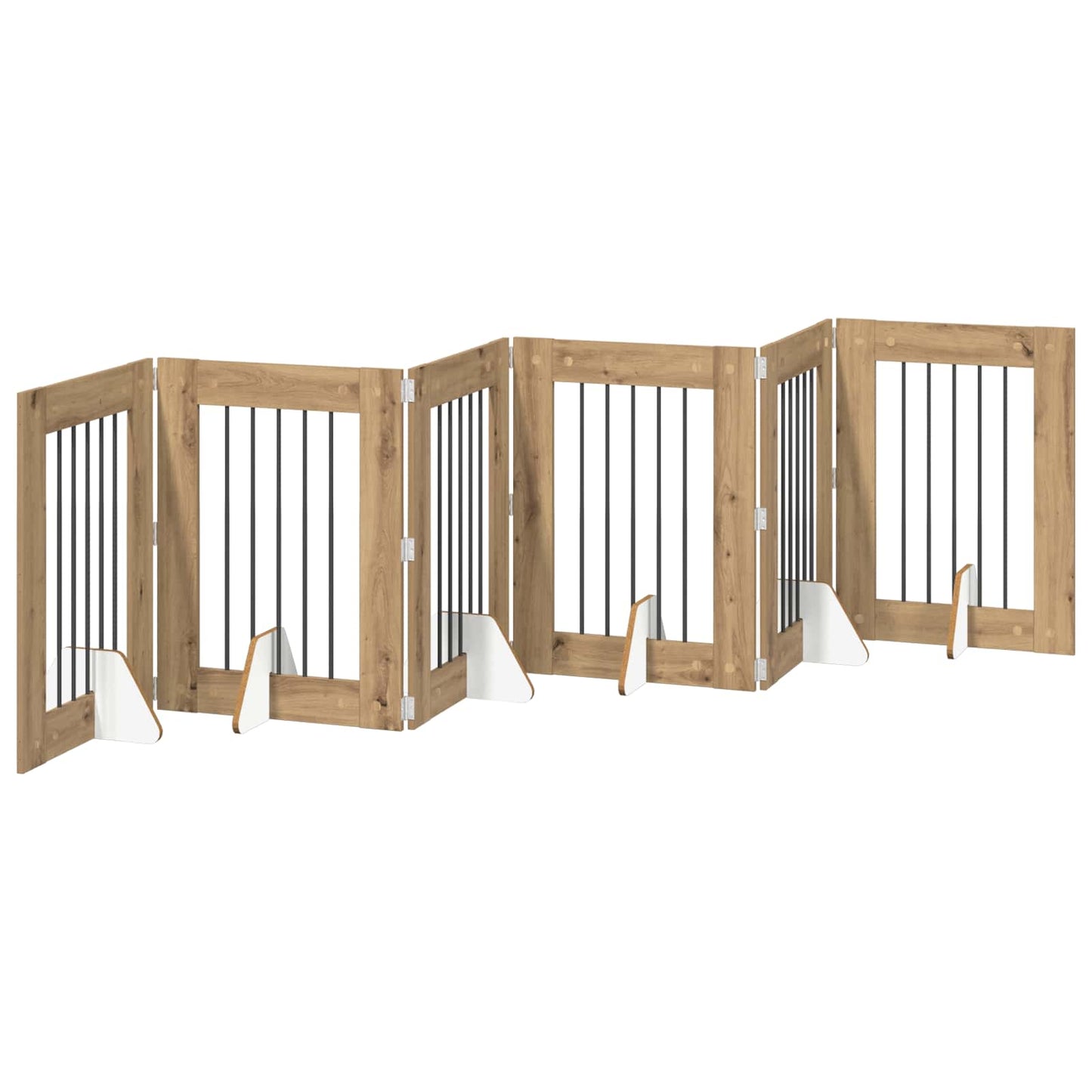 Cancello per cani con supporti 6 pcs Rovere Artigianale | homemem39