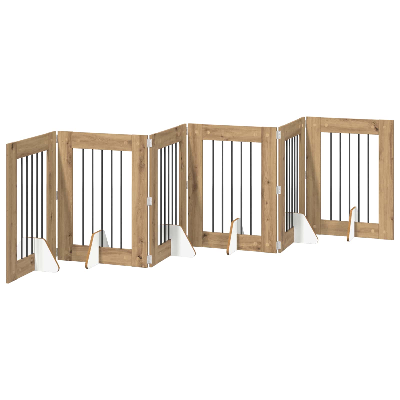Cancello per cani con supporti 6 pcs Rovere Artigianale | homemem39