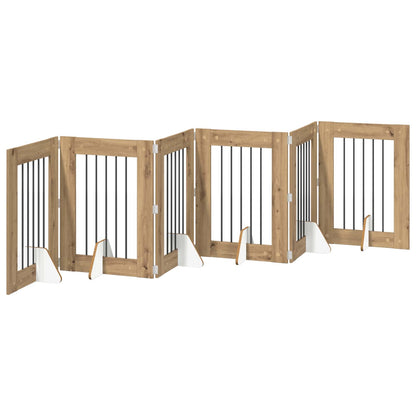 Cancello per cani con supporti 6 pcs Rovere Artigianale | homemem39