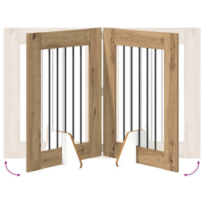 Cancello per cani con supporti 6 pcs Rovere Artigianale | homemem39