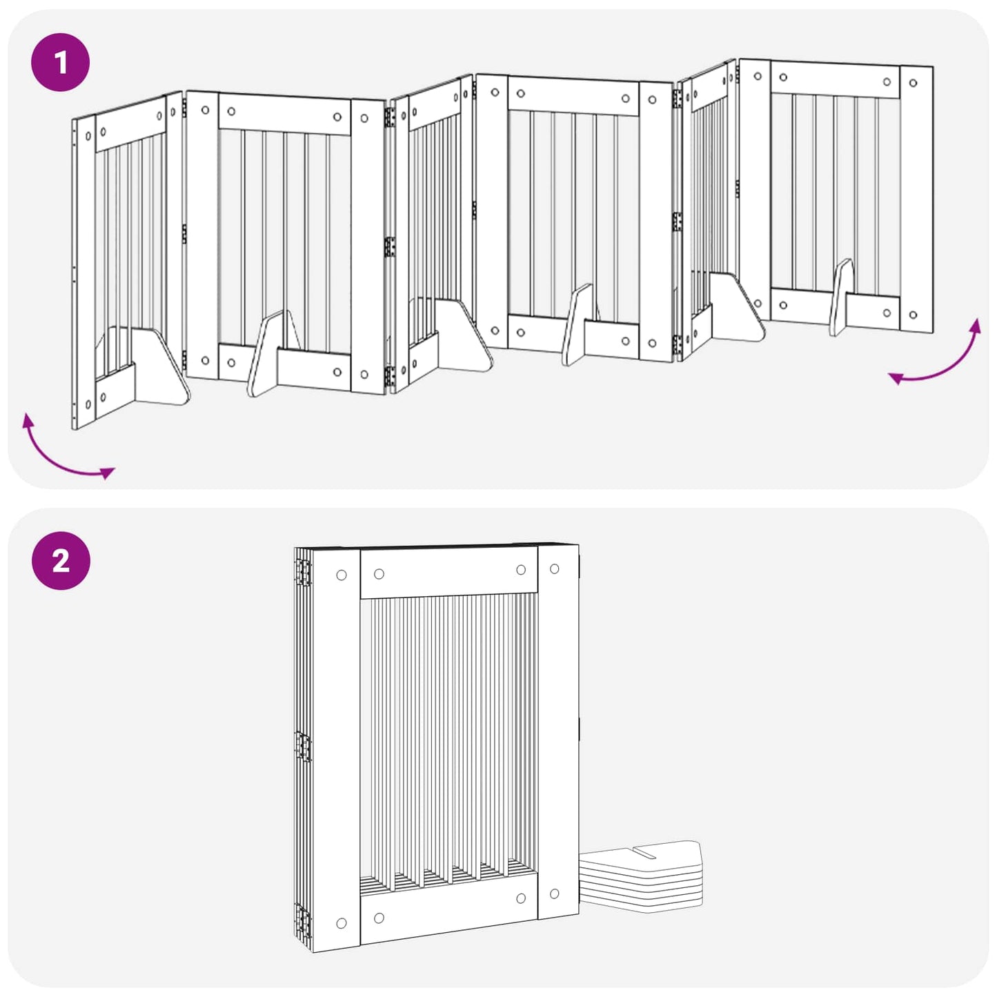Cancello per cani con supporti 6 pcs Rovere Artigianale | homemem39
