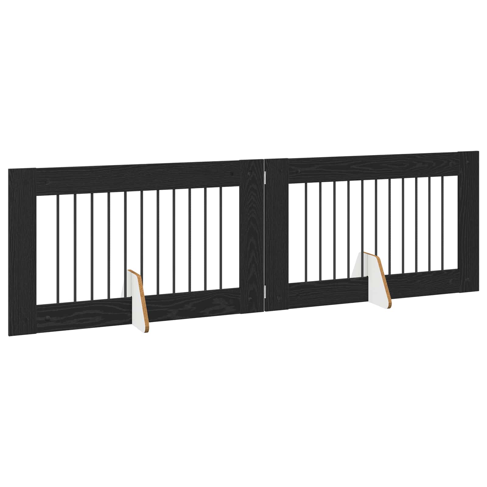 Cancello per cani con supporti 2 pcs Rovere Nero 100 x 60 cm | homemem39