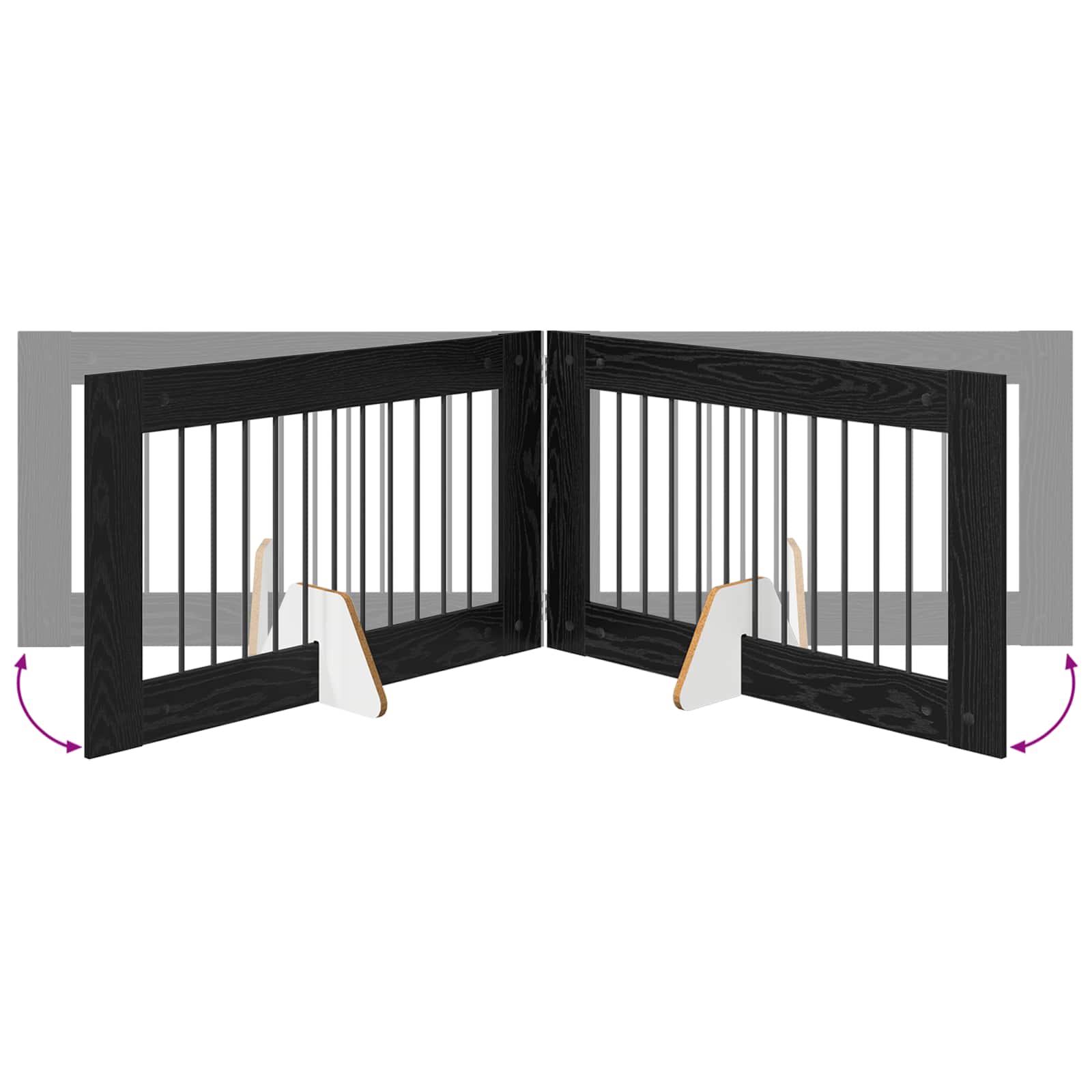 Cancello per cani con supporti 2 pcs Rovere Nero 100 x 60 cm | homemem39