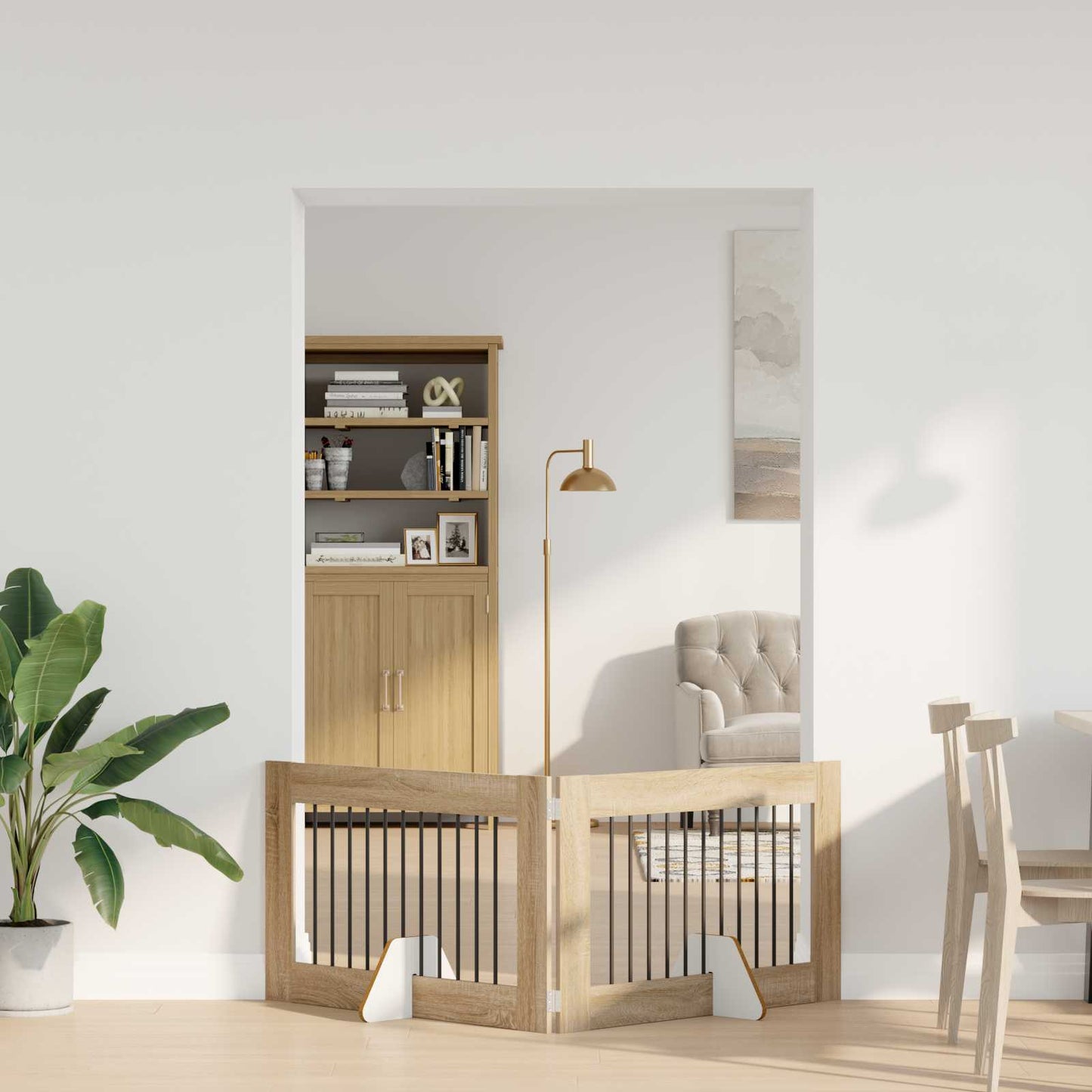 Cancello per cani con supporti 2 pcs Rovere Sonoma 100 x 60 cm | homemem39