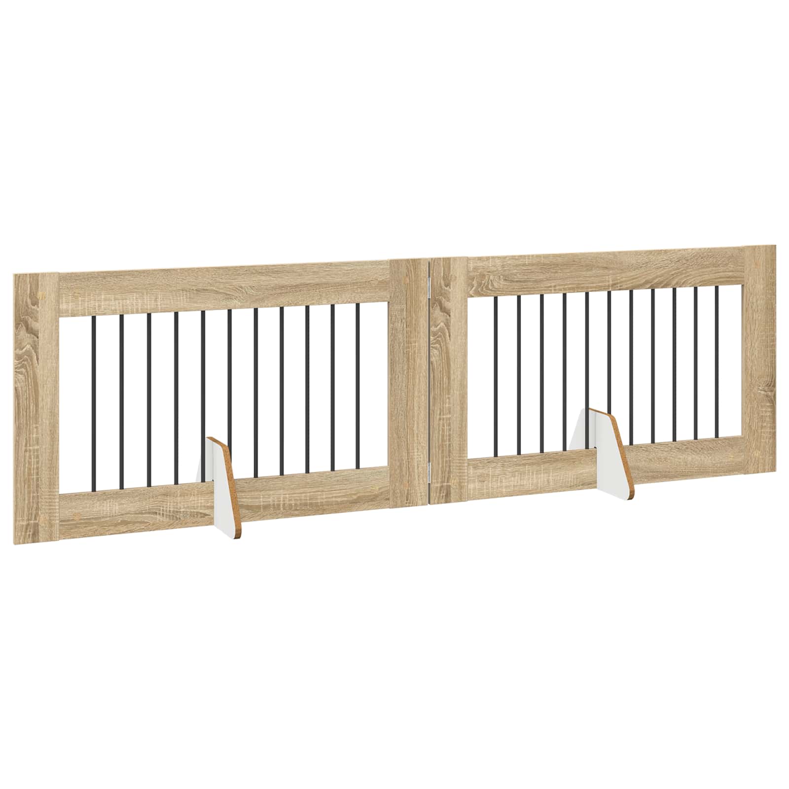 Cancello per cani con supporti 2 pcs Rovere Sonoma 100 x 60 cm | homemem39
