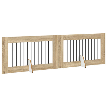Cancello per cani con supporti 2 pcs Rovere Sonoma 100 x 60 cm | homemem39