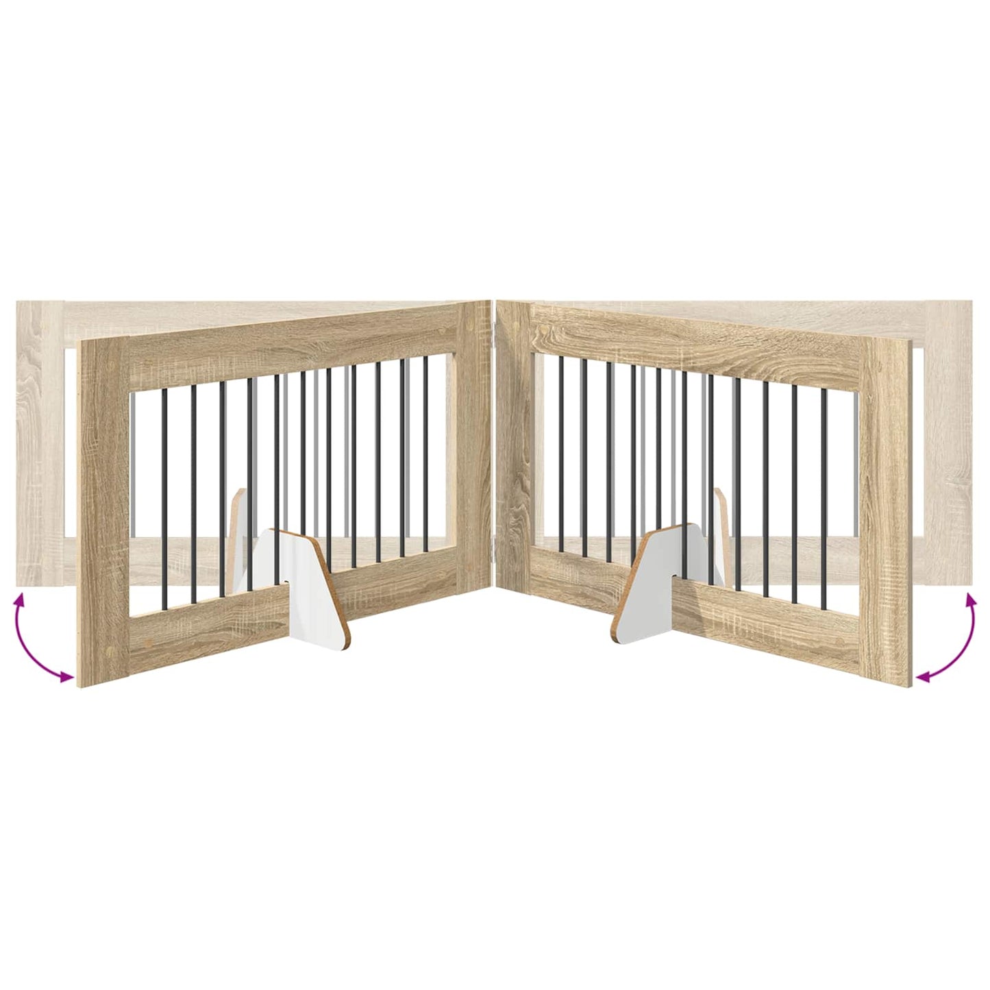 Cancello per cani con supporti 2 pcs Rovere Sonoma 100 x 60 cm | homemem39