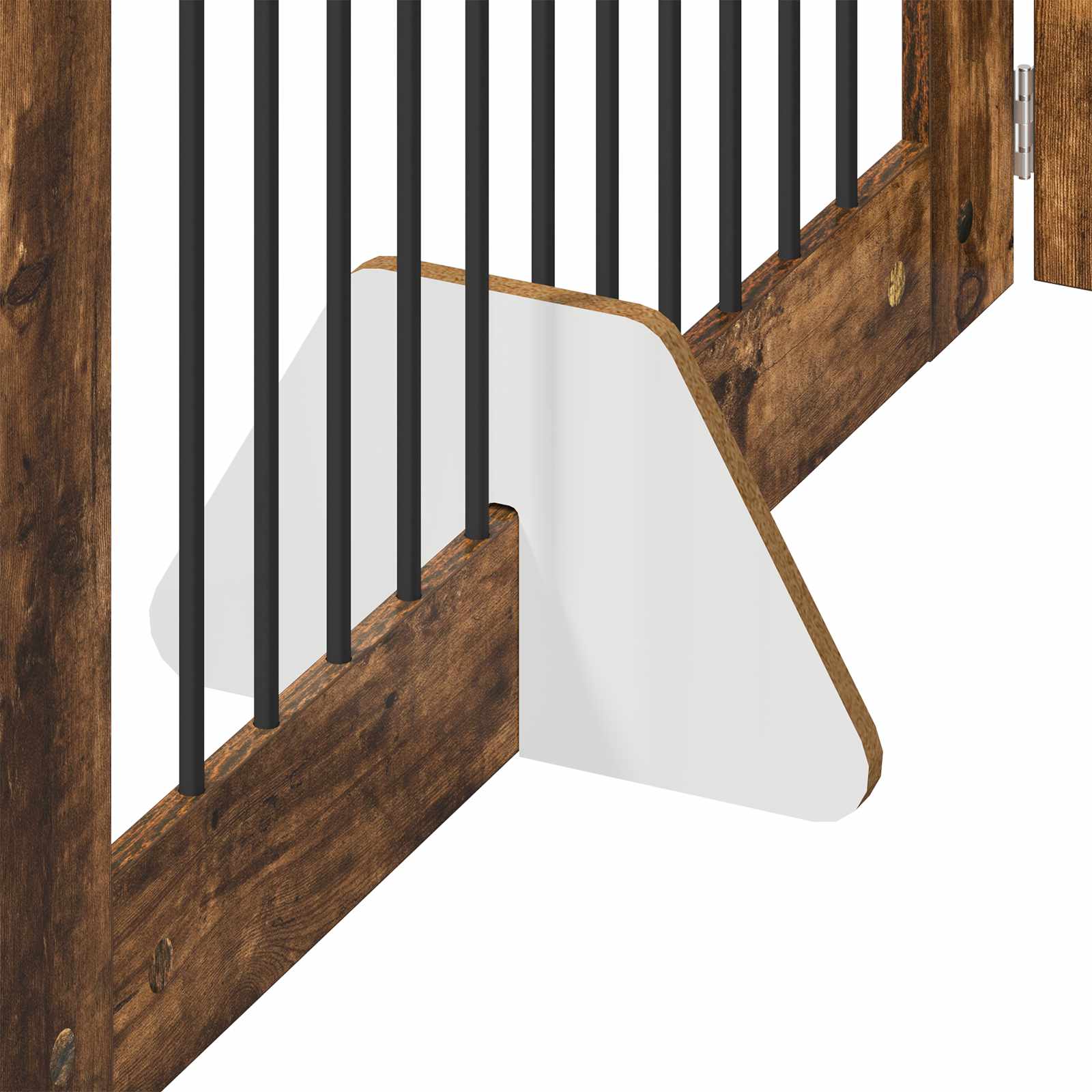 Cancello per cani con supporti 2 pcs Rovere Fumo 100 x 60 cm | homemem39