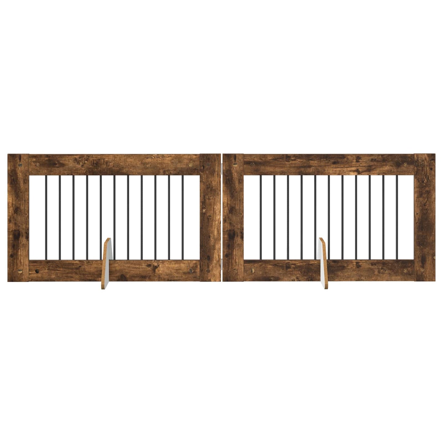 Cancello per cani con supporti 2 pcs Rovere Fumo 100 x 60 cm | homemem39