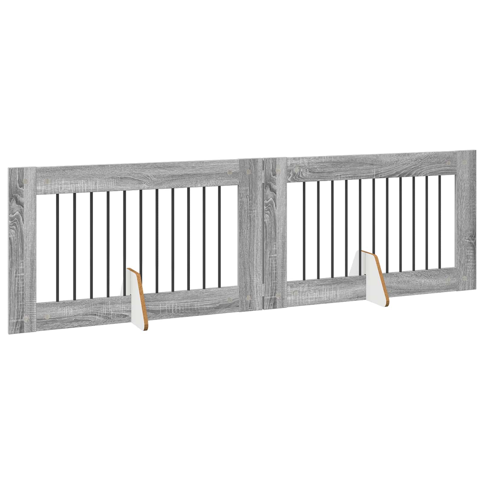Cancello per cani con supporti 2 pcs Grigio Sonoma 100 x 60 cm | homemem39