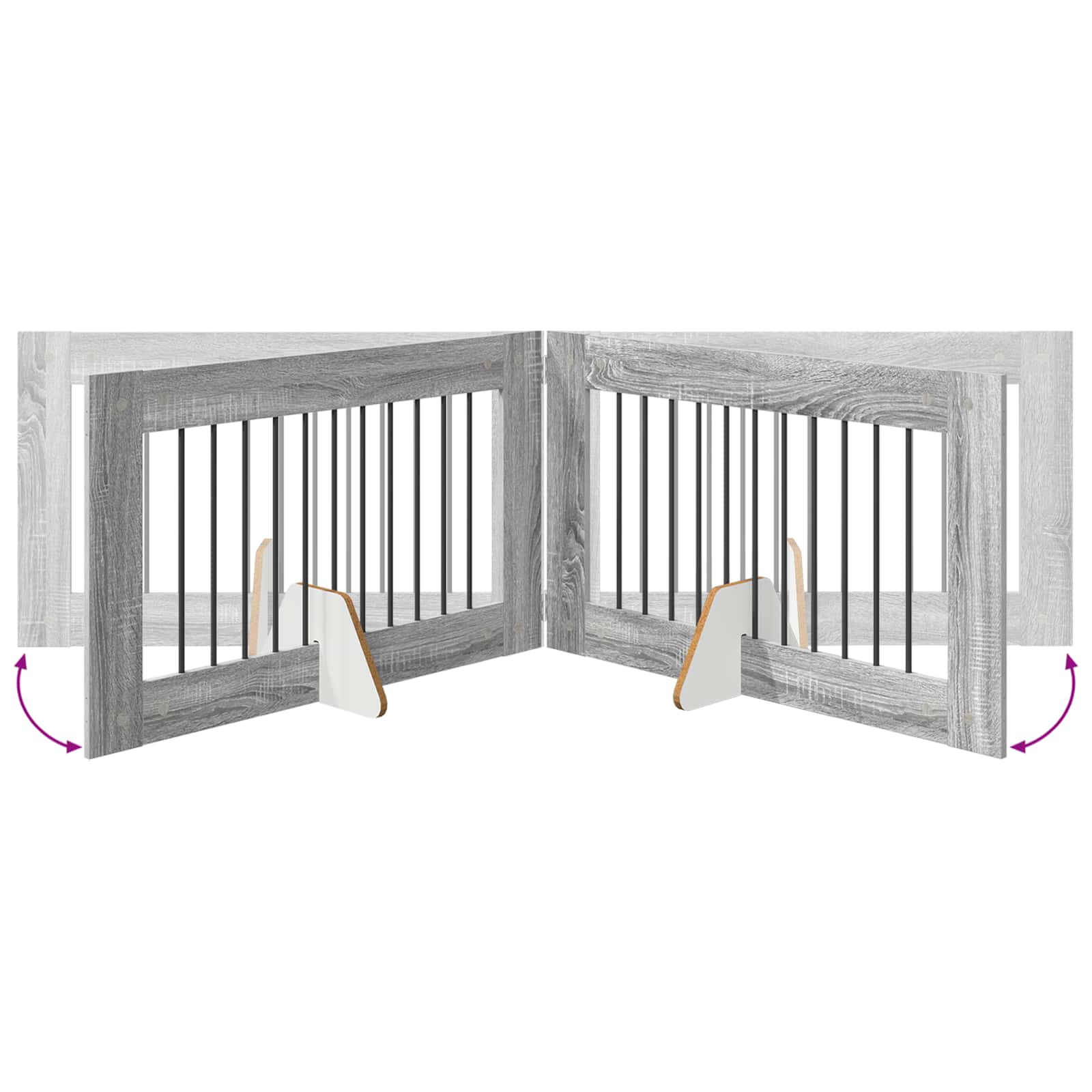 Cancello per cani con supporti 2 pcs Grigio Sonoma 100 x 60 cm | homemem39