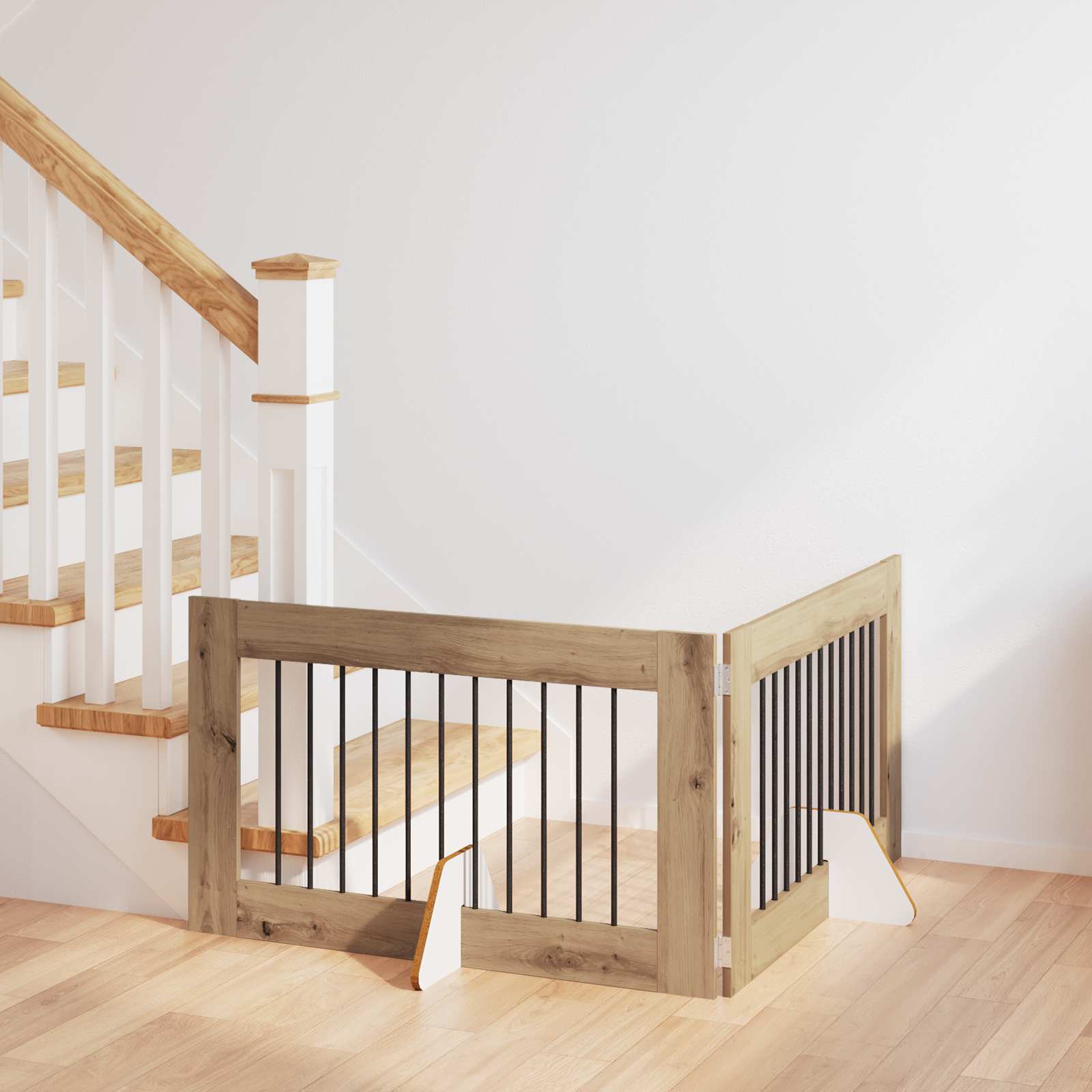 Cancello per cani con supporti 2 pcs Rovere Artigianale | homemem39