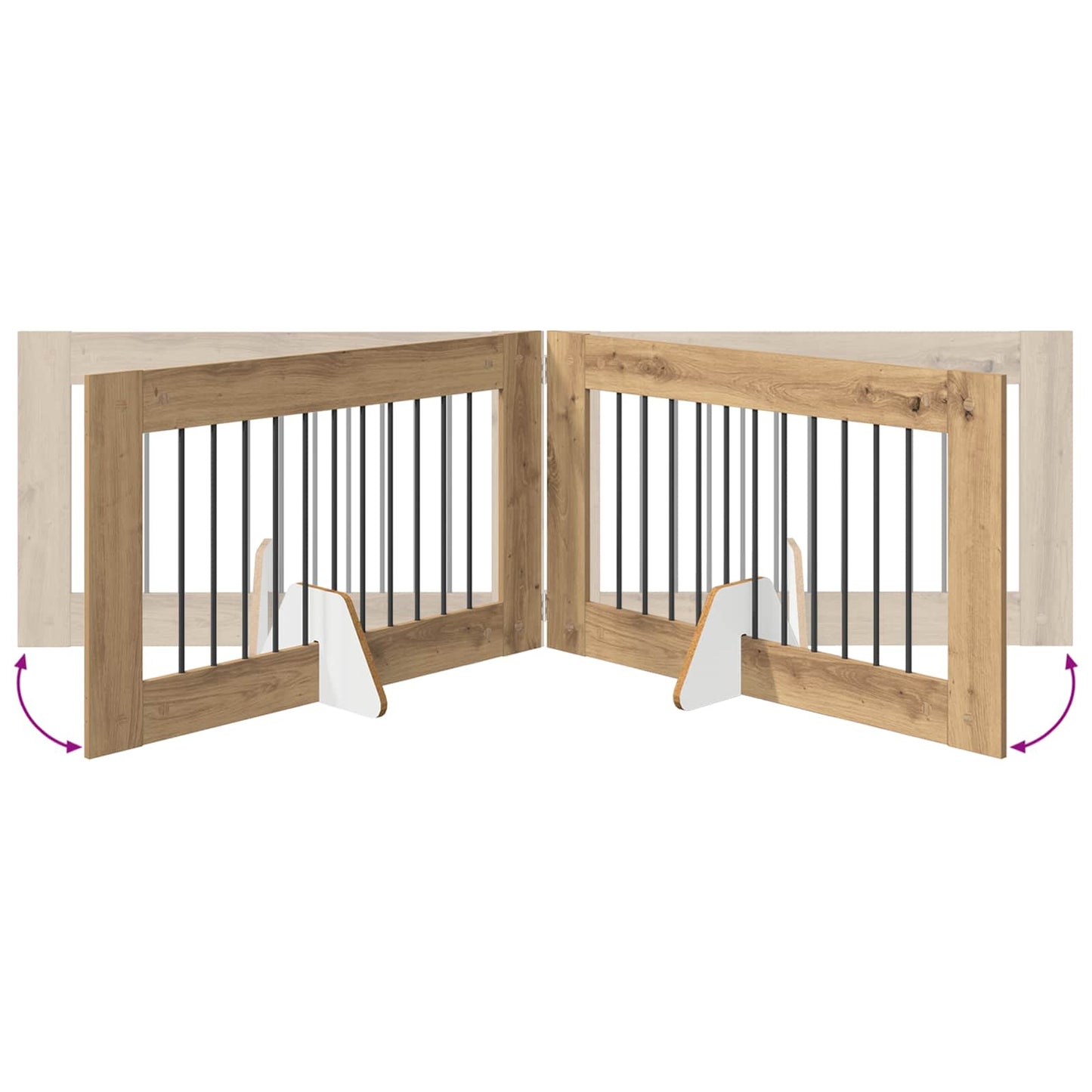 Cancello per cani con supporti 2 pcs Rovere Artigianale | homemem39