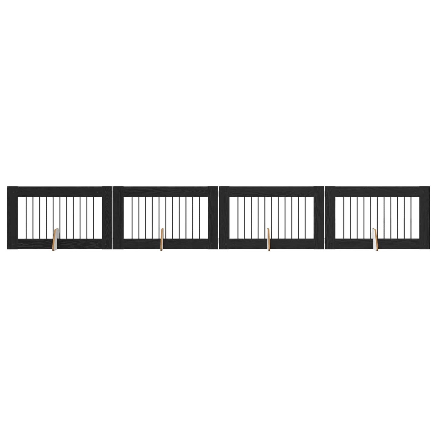 Cancello per cani con supporti 4 pcs Rovere Nero 100 x 60 cm | homemem39