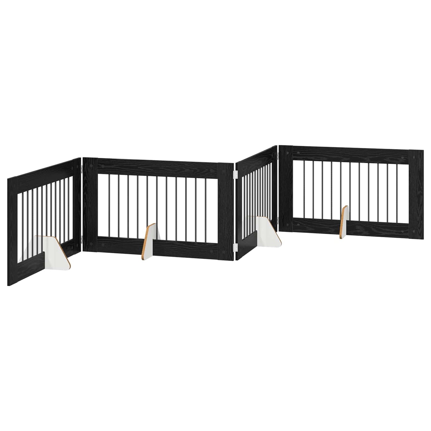 Cancello per cani con supporti 4 pcs Rovere Nero 100 x 60 cm | homemem39