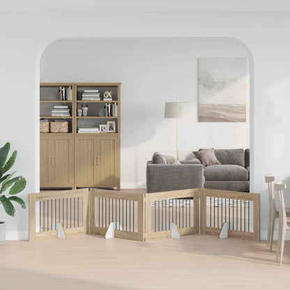 Cancello per cani con supporti 4 pcs Rovere Sonoma 100 x 60 cm | homemem39