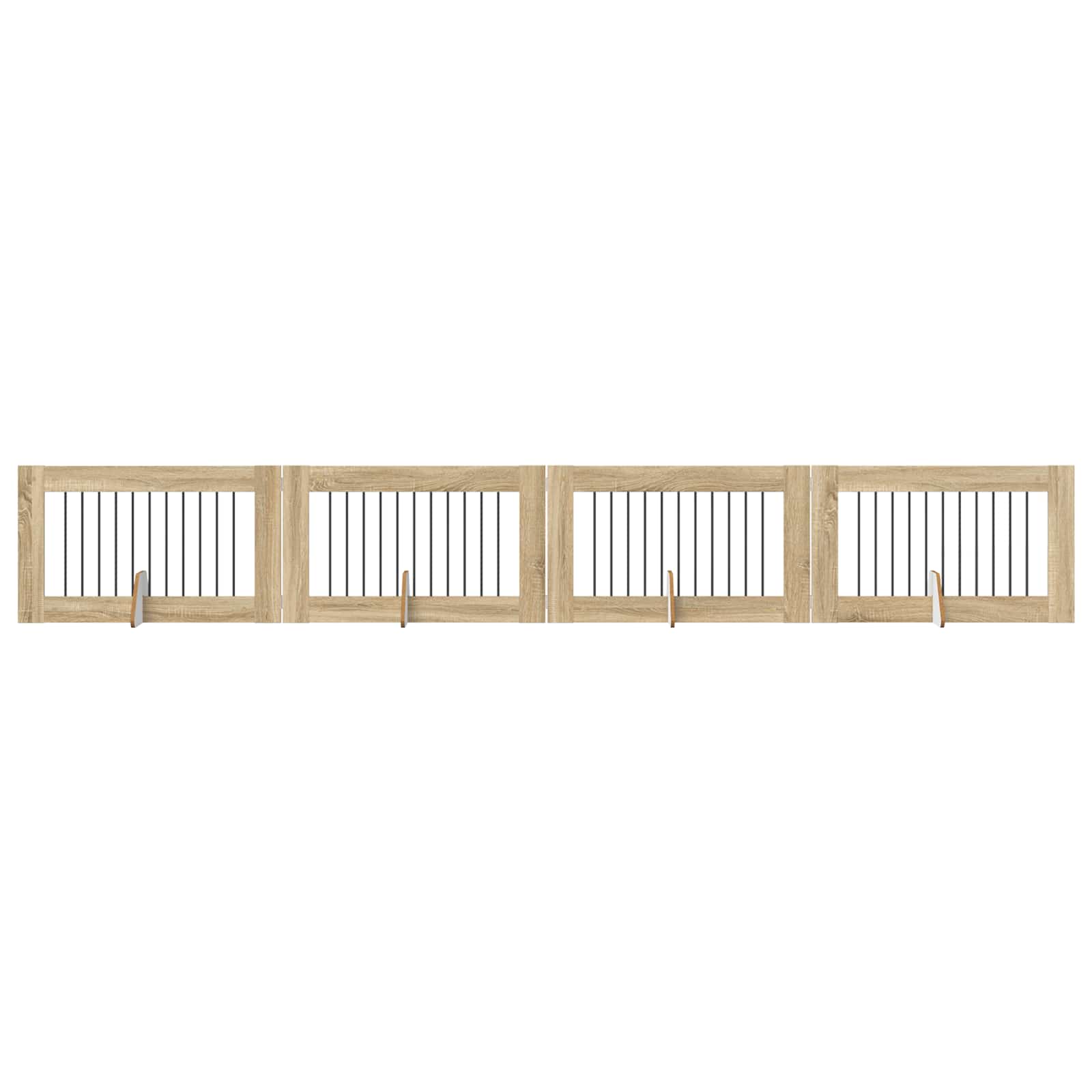 Cancello per cani con supporti 4 pcs Rovere Sonoma 100 x 60 cm | homemem39