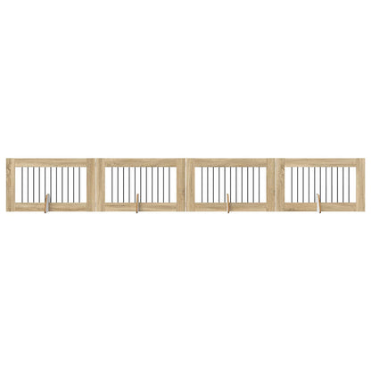 Cancello per cani con supporti 4 pcs Rovere Sonoma 100 x 60 cm | homemem39
