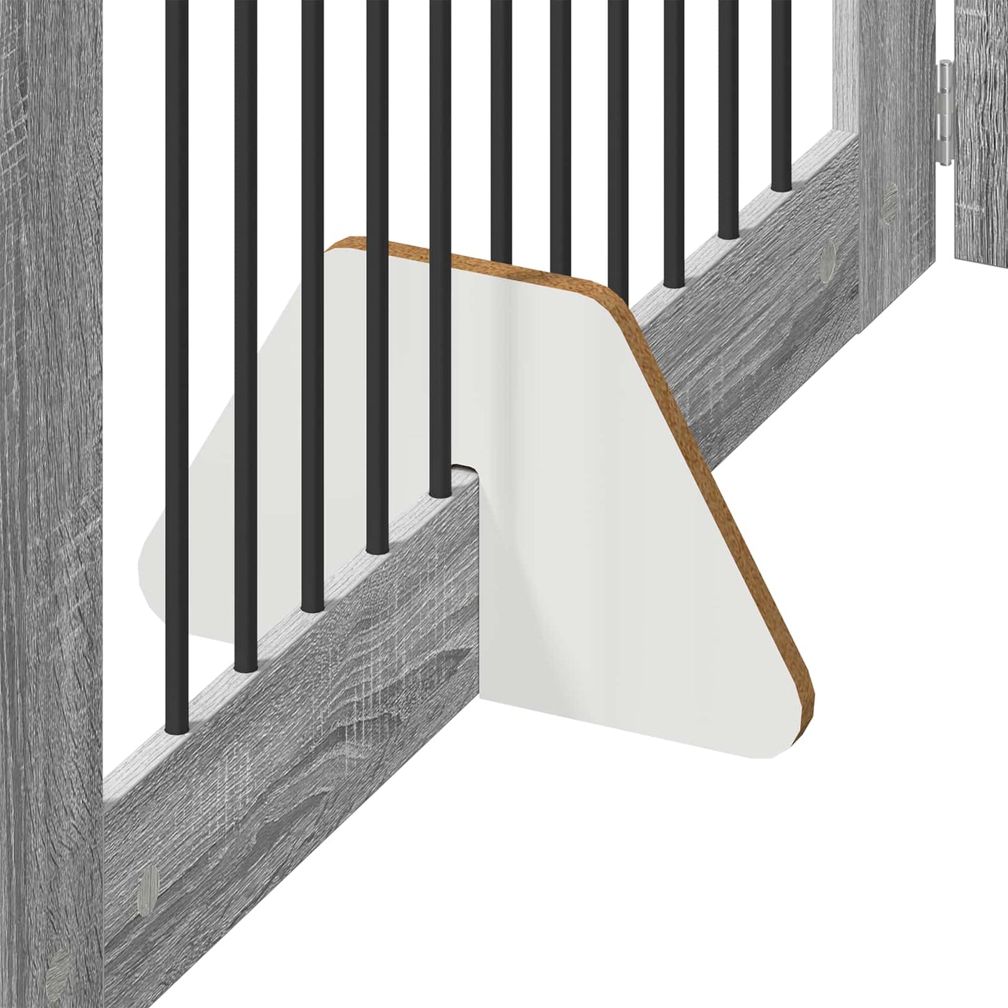 Cancello per cani con supporti 4 pcs Grigio Sonoma 100 x 60 cm | homemem39
