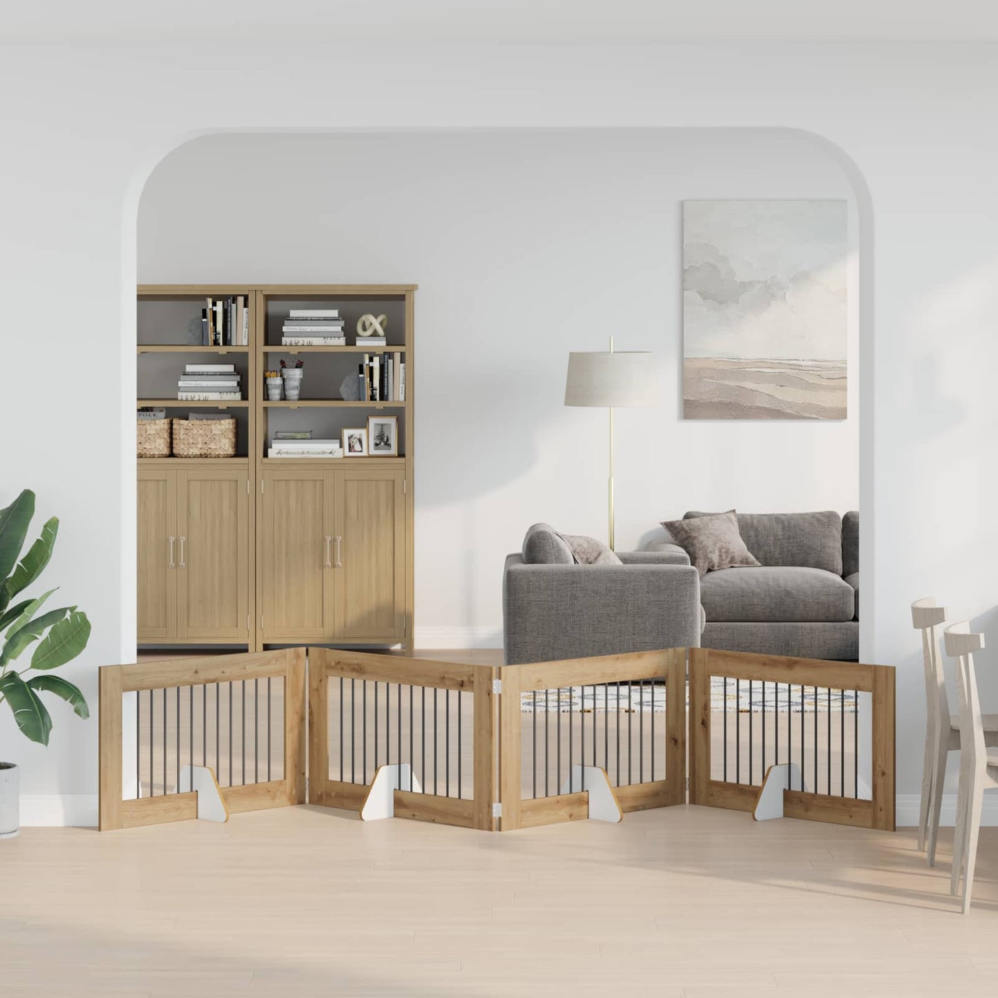 Cancello per cani con supporti 4 pcs Rovere Artigianale | homemem39