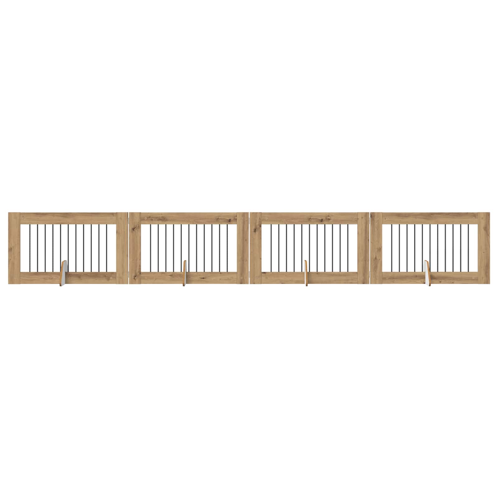 Cancello per cani con supporti 4 pcs Rovere Artigianale | homemem39