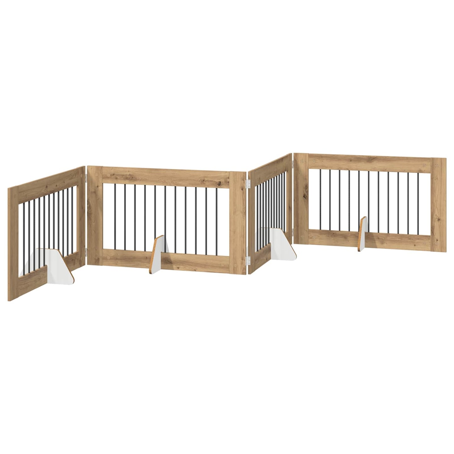 Cancello per cani con supporti 4 pcs Rovere Artigianale | homemem39