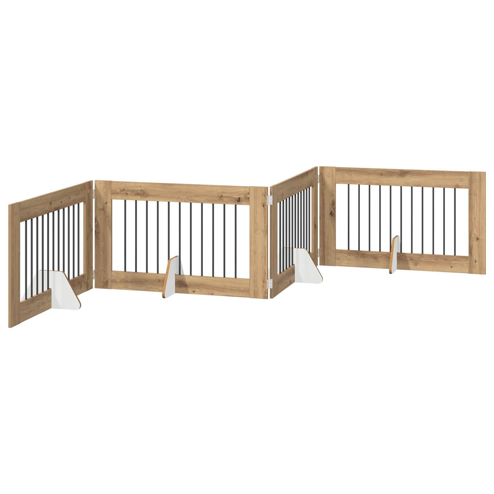 Cancello per cani con supporti 4 pcs Rovere Artigianale | homemem39