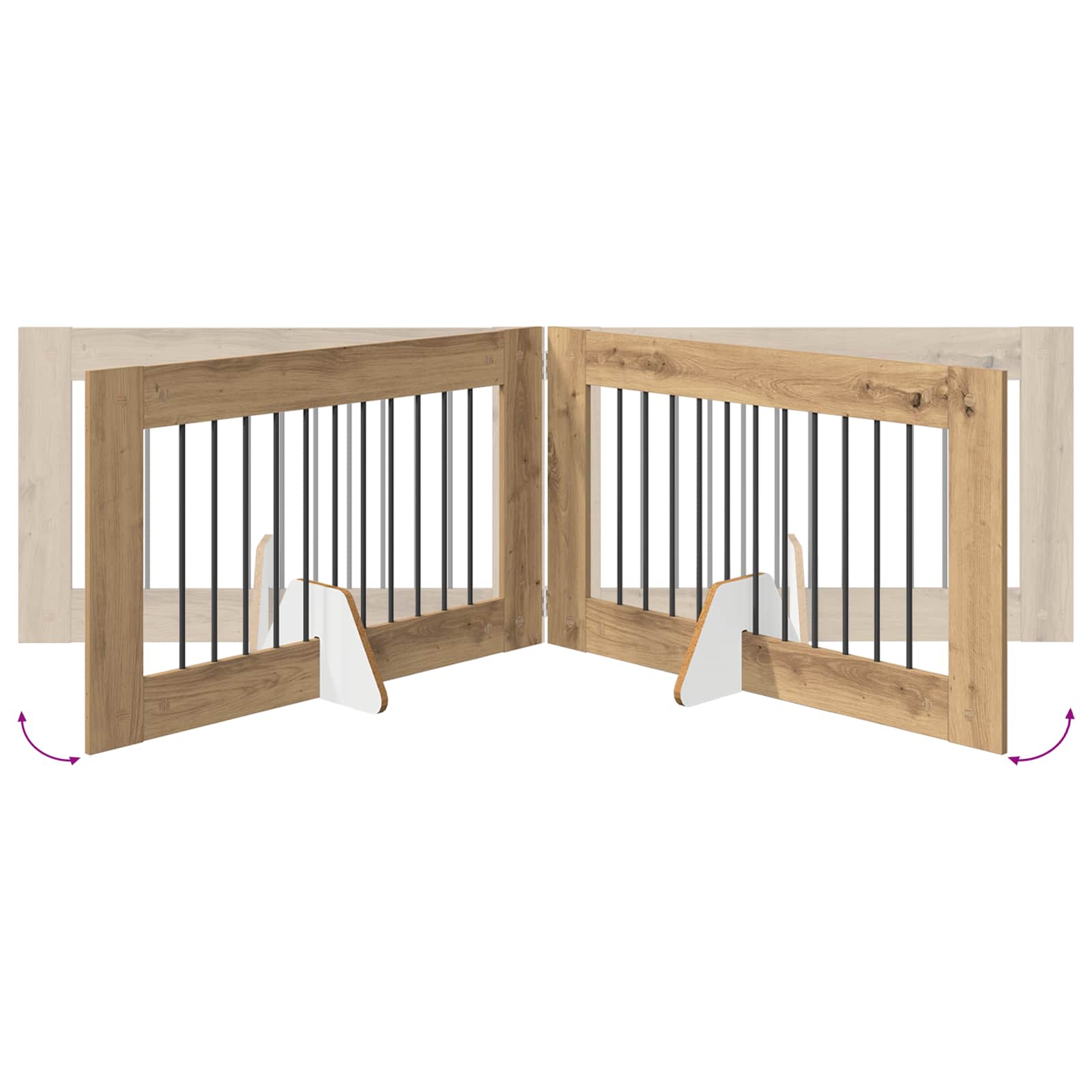 Cancello per cani con supporti 4 pcs Rovere Artigianale | homemem39