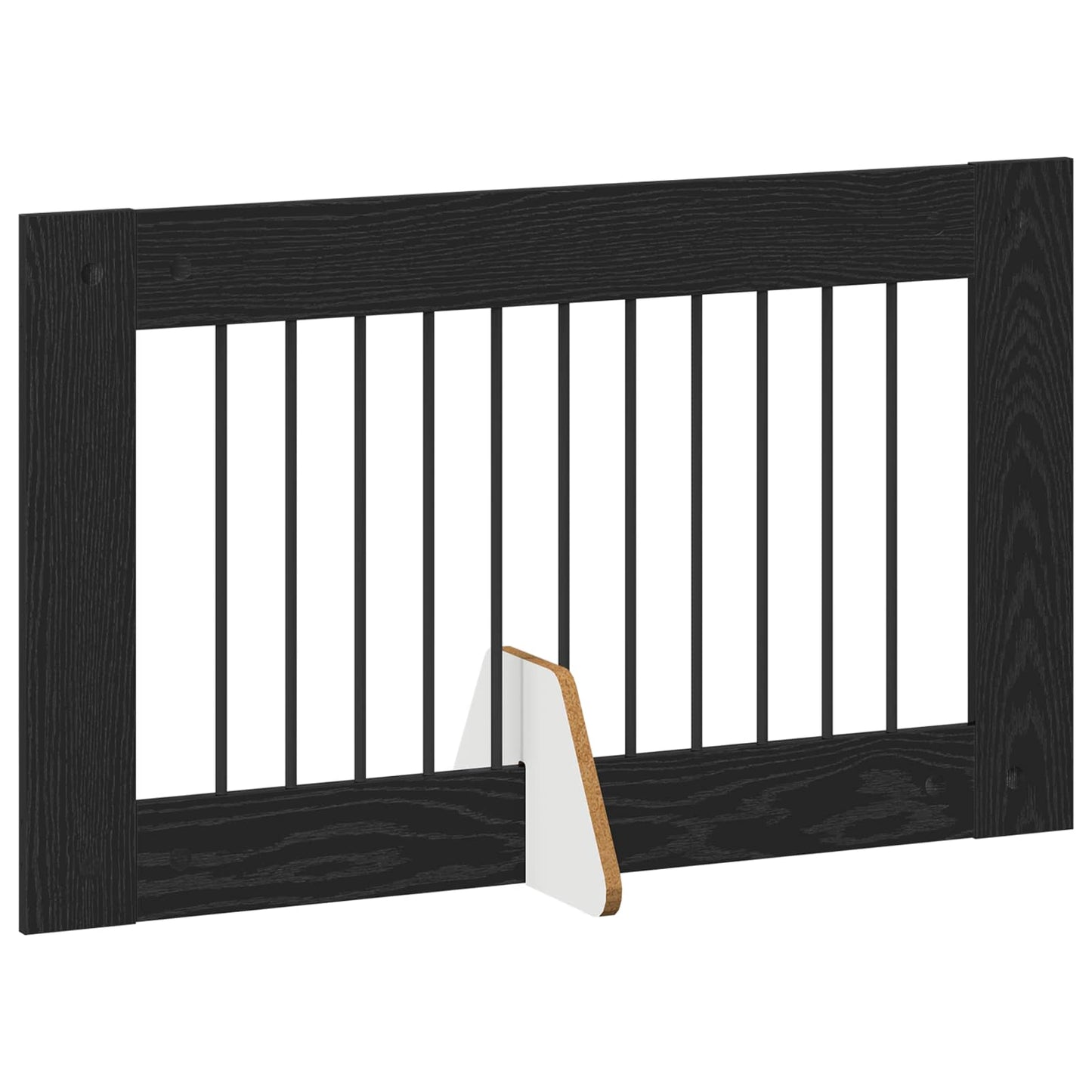 Cancello per cani con supporti 6 pcs Rovere Nero 100 x 60 cm | homemem39
