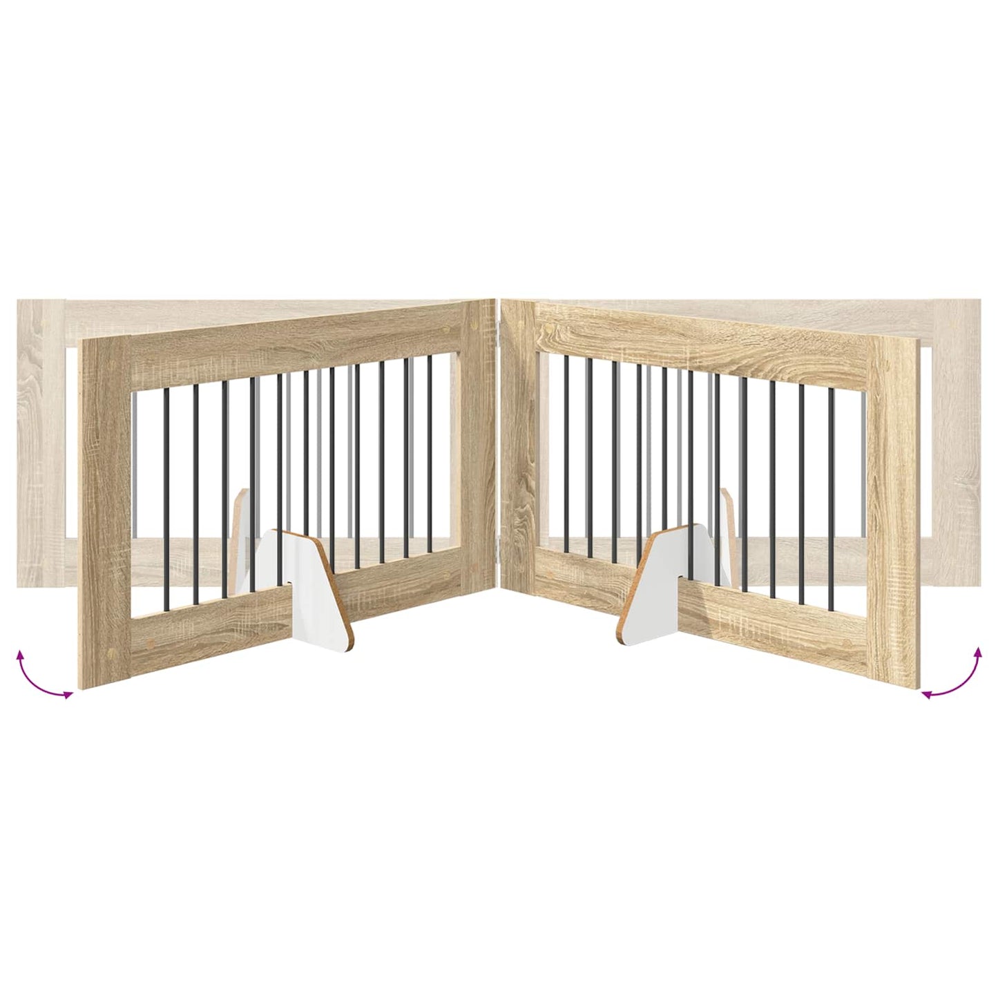 Cancello per cani con supporti 6 pcs Rovere Sonoma 100 x 60 cm | homemem39