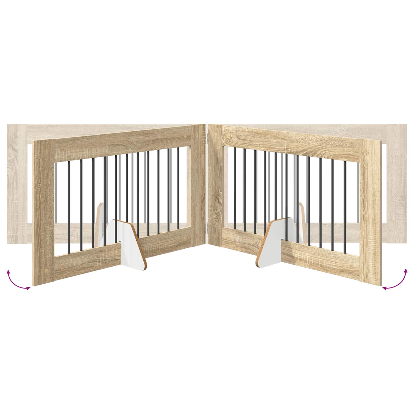 Cancello per cani con supporti 6 pcs Rovere Sonoma 100 x 60 cm | homemem39