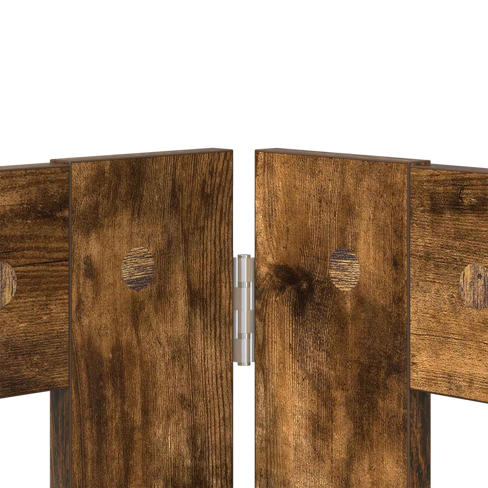 Cancello per cani con supporti 6 pcs Rovere Fumo 100 x 60 cm | homemem39