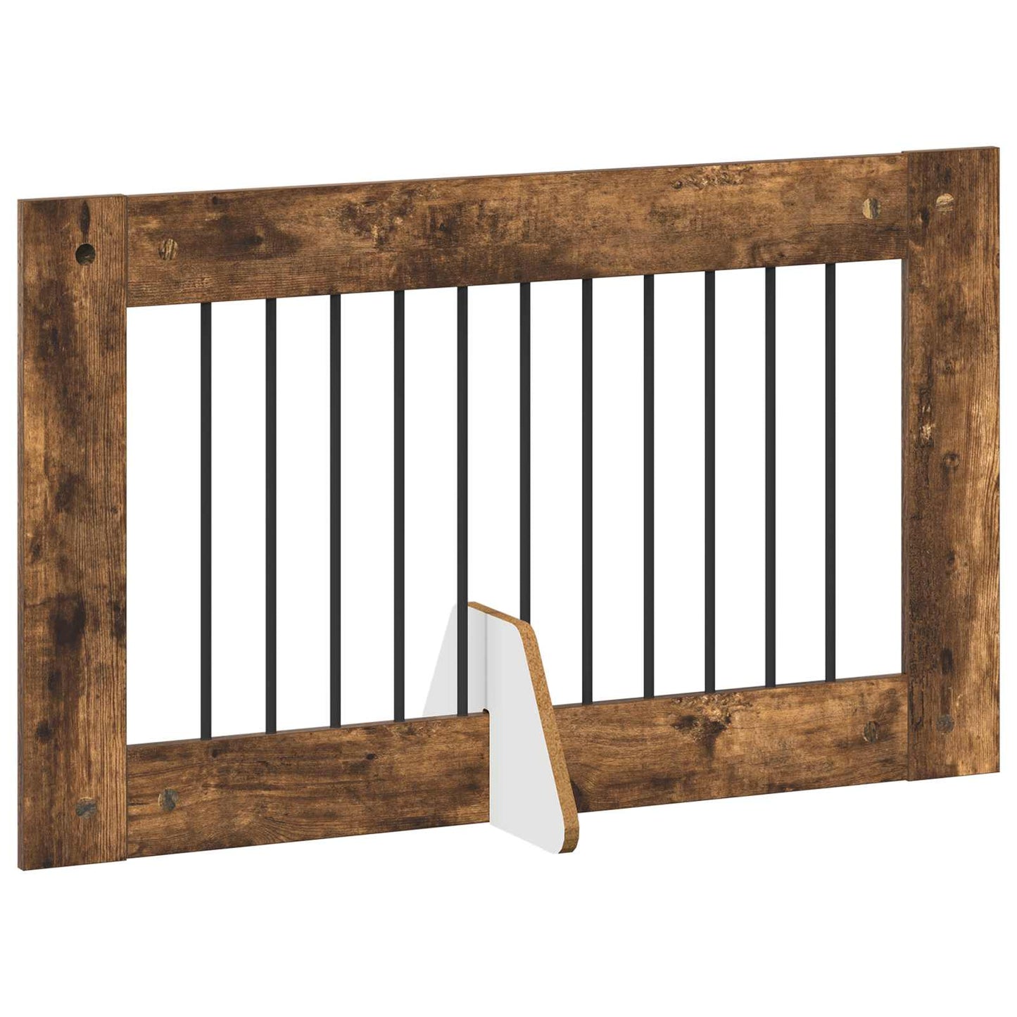 Cancello per cani con supporti 6 pcs Rovere Fumo 100 x 60 cm | homemem39