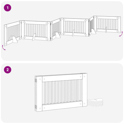 Cancello per cani con supporti 6 pcs Grigio Sonoma 100 x 60 cm | homemem39
