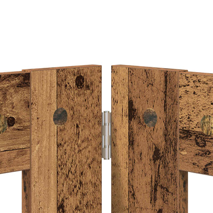 Cancello per cani con supporti 6 pcs Legno antico 100 x 60 cm | homemem39
