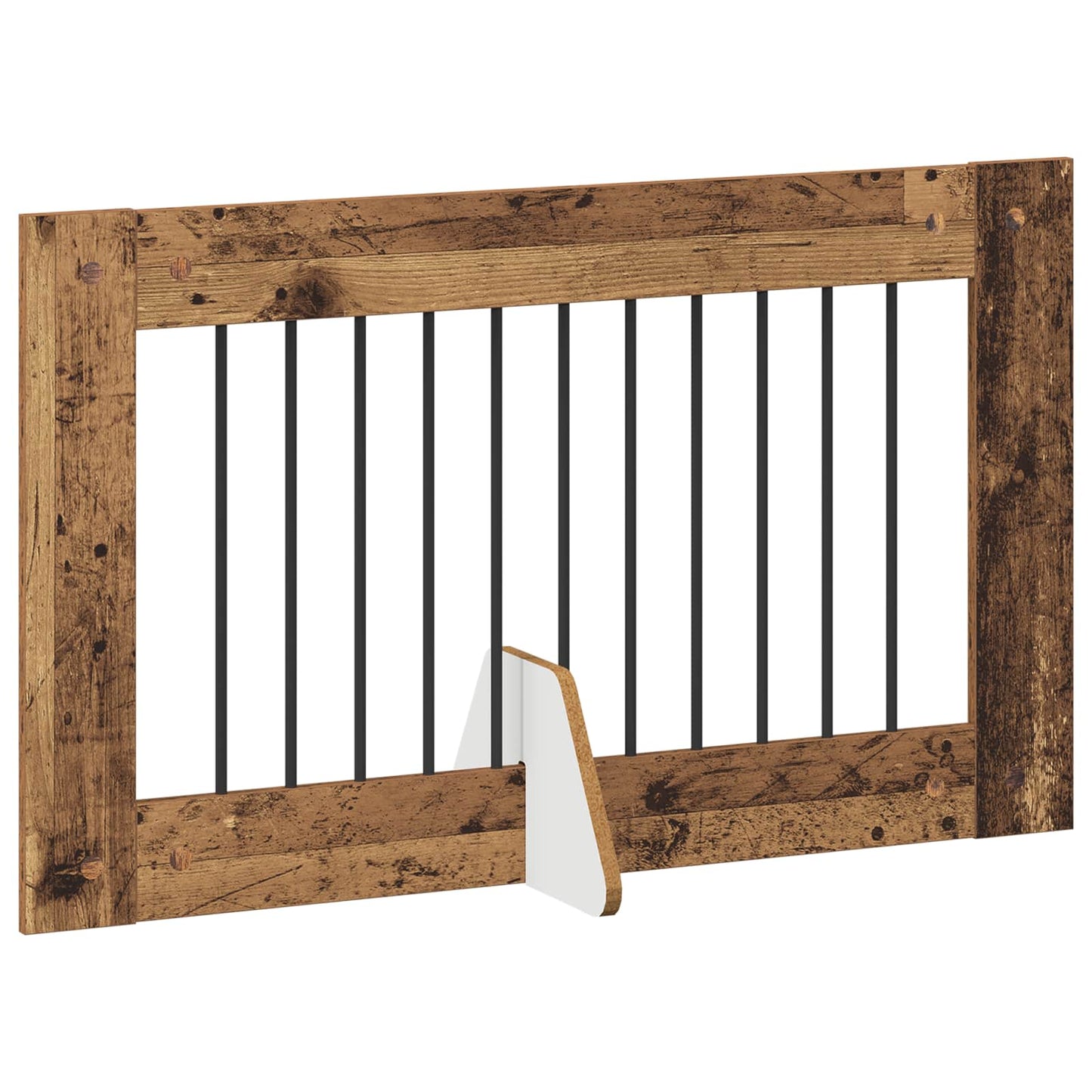 Cancello per cani con supporti 6 pcs Legno antico 100 x 60 cm | homemem39